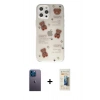 MARSİLYAN™- iPhone 12 Pro Kılıf Eksen Asil Prime - Siyah 6D Mat Seramik Hayalet Nano Ekran Koruyucu + Neon Fosforlu Kamera Lens - MI