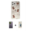MARSİLYAN™- iPhone 12 Pro Kılıf Eksen Asil Prime - Siyah 6D Mat Seramik Hayalet Nano Ekran Koruyucu + Neon Fosforlu Kamera Lens - YL