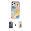 MARSİLYAN™- iPhone 12 Pro Kılıf Eksen Asil Prime - Siyah 6D Mat Seramik Hayalet Nano Ekran Koruyucu + Neon Fosforlu Kamera Lens - MI