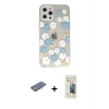 MARSİLYAN™- iPhone 12 Pro Kılıf Eksen Asil Prime - Siyah 6D Mat Seramik Hayalet Nano Ekran Koruyucu + Pembe Renkli Kamera Lens Koruma Cam