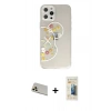 MARSİLYAN™- iPhone 12 Pro Kılıf Eksen Asil Prime - Siyah 6D Mat Seramik Hayalet Nano Ekran Koruyucu + Rainbow Kamera Lens Koruma Cam - GD