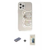 MARSİLYAN™- iPhone 12 Pro Kılıf Eksen Asil Prime - Siyah 6D Mat Seramik Hayalet Nano Ekran Koruyucu + Renkli Kamera Lens Koruma Cam - SI