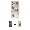 MARSİLYAN™- iPhone 12 Pro Kılıf Eksen Asil Prime - Siyah 6D Mat Seramik Hayalet Nano Ekran Koruyucu + Neon Fosforlu Kamera Lens - SI
