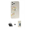 MARSİLYAN™- iPhone 12 Pro Kılıf Eksen Asil Prime - Siyah 6D Mat Seramik Hayalet Nano Ekran Koruyucu + Kamera Lens Koruma Cam - SF
