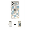 MARSİLYAN™- iPhone 12 Pro Kılıf Eksen Asil Prime - Siyah 6D Mat Seramik Hayalet Nano Ekran Koruyucu + Shine Kamera Lens - GD