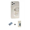 MARSİLYAN™- iPhone 12 Pro Kılıf Eksen Asil Prime - Siyah 6D Mat Seramik Hayalet Nano Ekran Koruyucu + Shine Kamera Lens Koruma Cam - PE