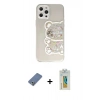MARSİLYAN™- iPhone 12 Pro Kılıf Eksen Asil Prime - Siyah Polymer Nano Ekran Koruyucu + Metal Kamera Lens Koruma Cam - AKYL