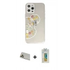MARSİLYAN™- iPhone 12 Pro Kılıf Eksen Asil Prime - Siyah Polymer Nano Ekran Koruyucu + Rainbow Kamera Lens Koruma Cam - GD