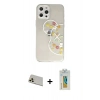 MARSİLYAN™- iPhone 12 Pro Kılıf Eksen Asil Prime - Siyah Polymer Nano Ekran Koruyucu + Rainbow Kamera Lens Koruma Cam - GD