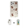 MARSİLYAN™- iPhone 12 Pro Kılıf Eksen Asil Prime - Siyah Polymer Nano Ekran Koruyucu + Shine Kamera Lens - GD