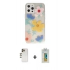 MARSİLYAN™- iPhone 12 Pro Kılıf Eksen Asil Prime - Siyah Polymer Nano Ekran Koruyucu + Shine Kamera Lens - GD