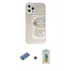 MARSİLYAN™- iPhone 12 Pro Kılıf Eksen Asil Prime - Siyah Polymer Nano Ekran Koruyucu + Shine Kamera Lens Koruma Cam - GD