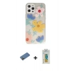 MARSİLYAN™- iPhone 12 Pro Kılıf Eksen Asil Prime - Siyah Polymer Nano Ekran Koruyucu + Shine Kamera Lens Koruma Cam - GD