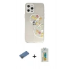 MARSİLYAN™- iPhone 12 Pro Kılıf Eksen Asil Prime - Siyah Polymer Nano Ekran Koruyucu + Shine Kamera Lens Koruma Cam - GD