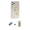 MARSİLYAN™- iPhone 12 Pro Kılıf Eksen Asil Prime - Siyah Polymer Nano Ekran Koruyucu + Metal Kamera Lens Koruma Cam - KI