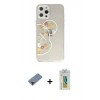 MARSİLYAN™- iPhone 12 Pro Kılıf Eksen Asil Prime - Siyah Polymer Nano Ekran Koruyucu + Metal Kamera Lens Koruma Cam - KI