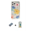 MARSİLYAN™- iPhone 12 Pro Kılıf Eksen Asil Prime - Siyah Polymer Nano Ekran Koruyucu + Metal Kamera Lens Koruma Cam - KI