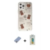MARSİLYAN™- iPhone 12 Pro Kılıf Eksen Asil Prime - Siyah Polymer Nano Ekran Koruyucu + Metal Kamera Lens Koruma Cam - KUYL