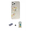 MARSİLYAN™- iPhone 12 Pro Kılıf Eksen Asil Prime - Siyah Polymer Nano Ekran Koruyucu + Renkli Kamera Lens Koruma Cam - PE