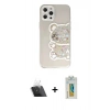 MARSİLYAN™- iPhone 12 Pro Kılıf Eksen Asil Prime - Siyah Polymer Nano Ekran Koruyucu + Kamera Lens Koruma Cam - SF