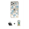 MARSİLYAN™- iPhone 12 Pro Kılıf Eksen Asil Prime - Siyah Polymer Nano Ekran Koruyucu + Kamera Lens Koruma Cam - SF