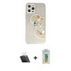 MARSİLYAN™- iPhone 12 Pro Kılıf Eksen Asil Prime - Siyah Polymer Nano Ekran Koruyucu + Kamera Lens Koruma Cam - SF
