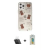 MARSİLYAN™- iPhone 12 Pro Kılıf Eksen Asil Prime - Siyah Polymer Nano Ekran Koruyucu + Kamera Lens Koruma Cam - SF