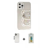 MARSİLYAN™- iPhone 12 Pro Kılıf Eksen Asil Prime - Siyah Polymer Nano Ekran Koruyucu + Shine Kamera Lens - GS