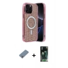 MARSİLYAN™- iPhone 12 Pro Kılıf Eksen Çizgi - Şeffaf 360 Full Body Arka Koruyucu + Metal Kamera Lens Koruma Cam - GS