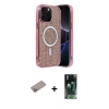 MARSİLYAN™- iPhone 12 Pro Kılıf Eksen Çizgi - Şeffaf 360 Full Body Arka Koruyucu + Shine Kamera Lens Koruma Cam - SABE