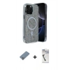 MARSİLYAN™- iPhone 12 Pro Kılıf Eksen Çizgi - Şeffaf Uv Polymer Nano Ekran Koruyucu + Metal Kamera Lens Koruma Cam - GS