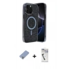 MARSİLYAN™- iPhone 12 Pro Kılıf Eksen Çizgi - Şeffaf Uv Polymer Nano Ekran Koruyucu + Metal Kamera Lens Koruma Cam - KUYL