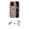 MARSİLYAN™- iPhone 12 Pro Kılıf Eksen Çizgi - Şeffaf Uv Polymer Nano Ekran Koruyucu + Metal Kamera Lens Koruma Cam - KUYL