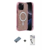 MARSİLYAN™- iPhone 12 Pro Kılıf Eksen Çizgi - Şeffaf Uv Polymer Nano Ekran Koruyucu + Metal Kamera Lens Koruma Cam - MR