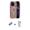 MARSİLYAN™- iPhone 12 Pro Kılıf Eksen Çizgi - Şeffaf Uv Polymer Nano Ekran Koruyucu + Shine Kamera Lens Koruma Cam - GI