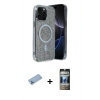 MARSİLYAN™- iPhone 12 Pro Kılıf Eksen Çizgi - Siyah 34D Hayalet Izgaralı Cam + Shine Kamera Lens Koruma Cam - MI