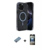 MARSİLYAN™- iPhone 12 Pro Kılıf Eksen Çizgi - Siyah 34D Hayalet Izgaralı Cam + Shine Kamera Lens Koruma Cam - GI
