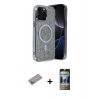 MARSİLYAN™- iPhone 12 Pro Kılıf Eksen Çizgi - Siyah 34D Hayalet Izgaralı Cam + Shine Kamera Lens Koruma Cam - SABE