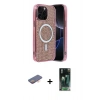 MARSİLYAN™- iPhone 12 Pro Kılıf Eksen Çizgi - Siyah 360 Mat Full Body Arka Koruyucu + Renkli Kamera Lens Koruma Cam - TU