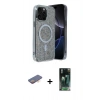 MARSİLYAN™- iPhone 12 Pro Kılıf Eksen Çizgi - Siyah 360 Mat Full Body Arka Koruyucu + Renkli Kamera Lens Koruma Cam - TU