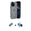 MARSİLYAN™- iPhone 12 Pro Kılıf Eksen Çizgi - Siyah 3D Antistatik Cam Ekran Koruyucu + Metal Kamera Lens Koruma Cam - KI