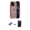 MARSİLYAN™- iPhone 12 Pro Kılıf Eksen Çizgi - Siyah 3D Antistatik Hayalet Cam Ekran Koruyucu + Metal Kamera Lens Koruma Cam - KI