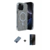 MARSİLYAN™- iPhone 12 Pro Kılıf Eksen Çizgi - Siyah 3D Antistatik Hayalet Cam Ekran Koruyucu + Metal Kamera Lens Koruma Cam - MI