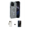 MARSİLYAN™- iPhone 12 Pro Kılıf Eksen Çizgi - Siyah 3D Antistatik Hayalet Cam Ekran Koruyucu + Shine Kamera Lens - GD