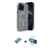 MARSİLYAN™- iPhone 12 Pro Kılıf Eksen Çizgi - Siyah 3D Antistatik Seramik Nano Ekran Koruyucu + Shine Kamera Lens Koruma Cam - GI