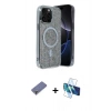 MARSİLYAN™- iPhone 12 Pro Kılıf Eksen Çizgi - Siyah 3D Antistatik Seramik Nano Ekran Koruyucu + Metal Kamera Lens Koruma Cam - GD
