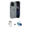 MARSİLYAN™- iPhone 12 Pro Kılıf Eksen Çizgi - Siyah 3D Antistatik Seramik Nano Ekran Koruyucu + Shine Kamera Lens - GD