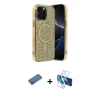MARSİLYAN™- iPhone 12 Pro Kılıf Eksen Çizgi - Siyah 3D Antistatik Seramik Nano Ekran Koruyucu + Shine Kamera Lens Koruma Cam - GD