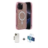 MARSİLYAN™- iPhone 12 Pro Kılıf Eksen Çizgi - Siyah 3D Antistatik Seramik Nano Ekran Koruyucu + Shine Kamera Lens - GD