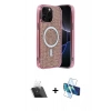 MARSİLYAN™- iPhone 12 Pro Kılıf Eksen Çizgi - Siyah 3D Antistatik Seramik Nano Ekran Koruyucu + Kamera Lens Koruma Cam - SF